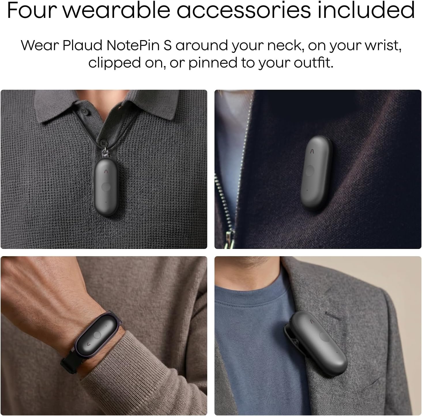 Plaud NotePin S Wearable AI Voice Recorder: Best 2026 AI Note Taker - Image 2