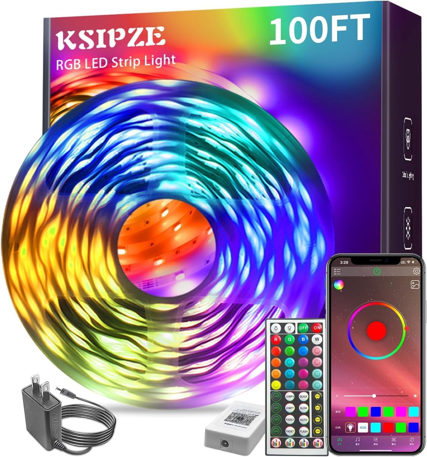 KSIPZE 100ft LED Strip Lights